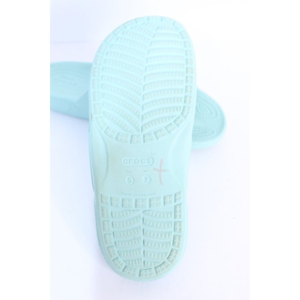 CROCS Women's Mint Green Dual Strap Slide Sandals - Picture 8 of 9